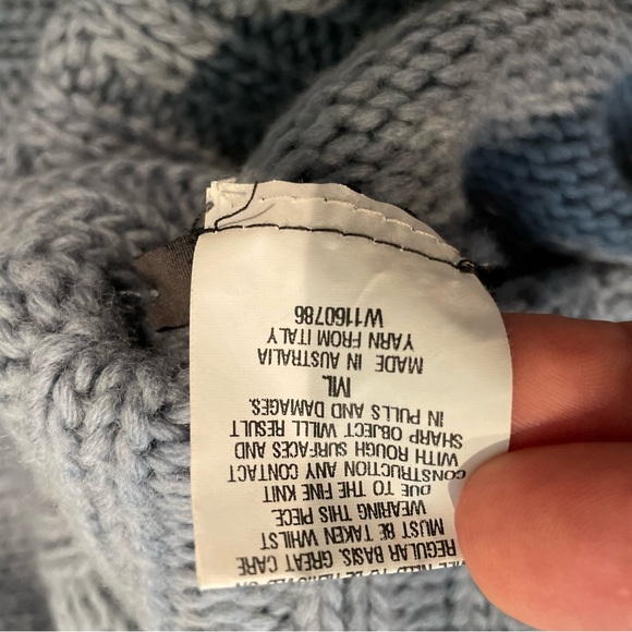 Scanlan Theodore Thick Knit Blue Grey Turtleneck Sweater M / L - Picture 6 of 6